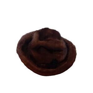 Vintage 1950s-1960s Fur Derby Bowler Hat Women's Derbers W/ Braided‎ Band